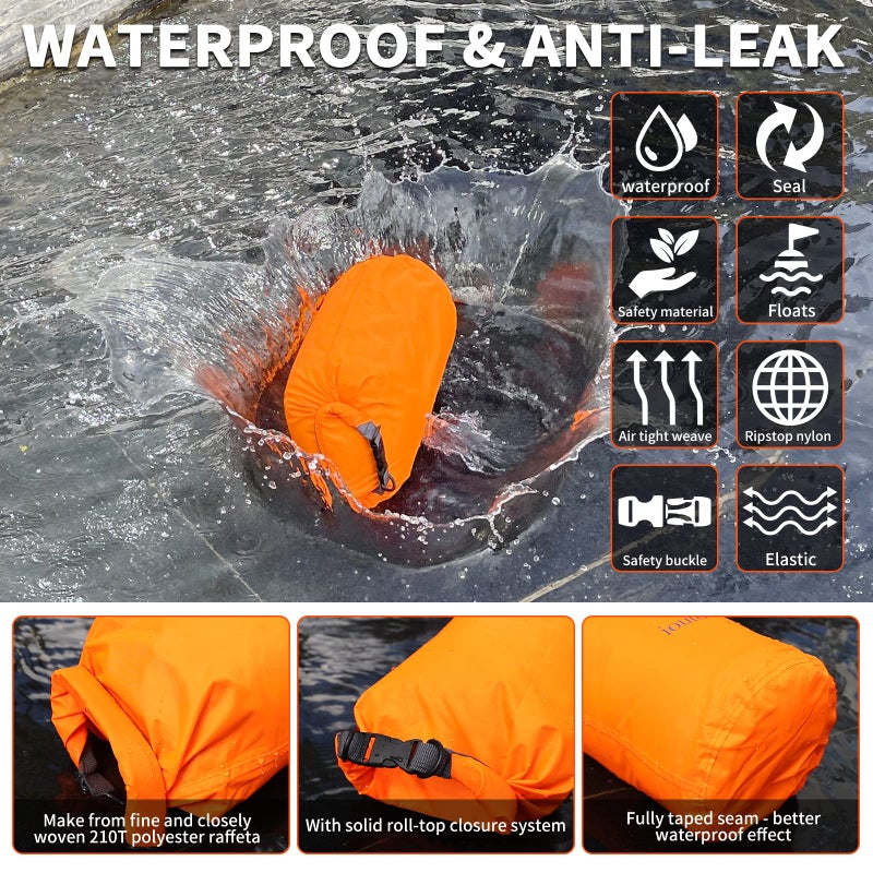 R2Depot Waterproof Dry Bag  5L/10L/20L/40L/70L Dry Storage Bag for Kayaking  Gym  Hiking  Swimming (Purple  10L) - Image 2
